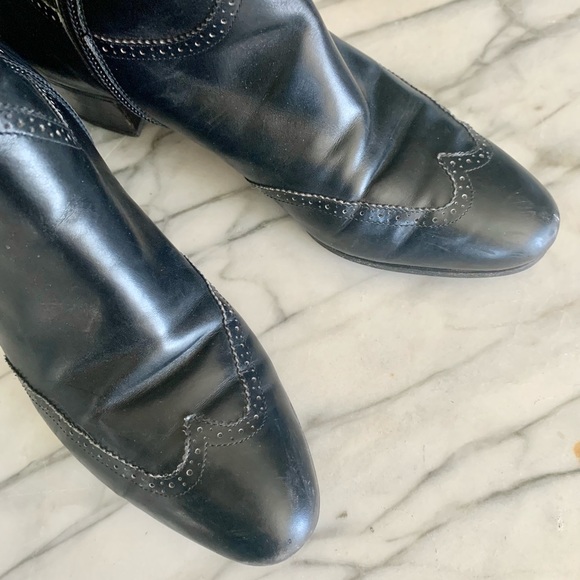 Vintage Black Leather Boots - Picture 2 of 10